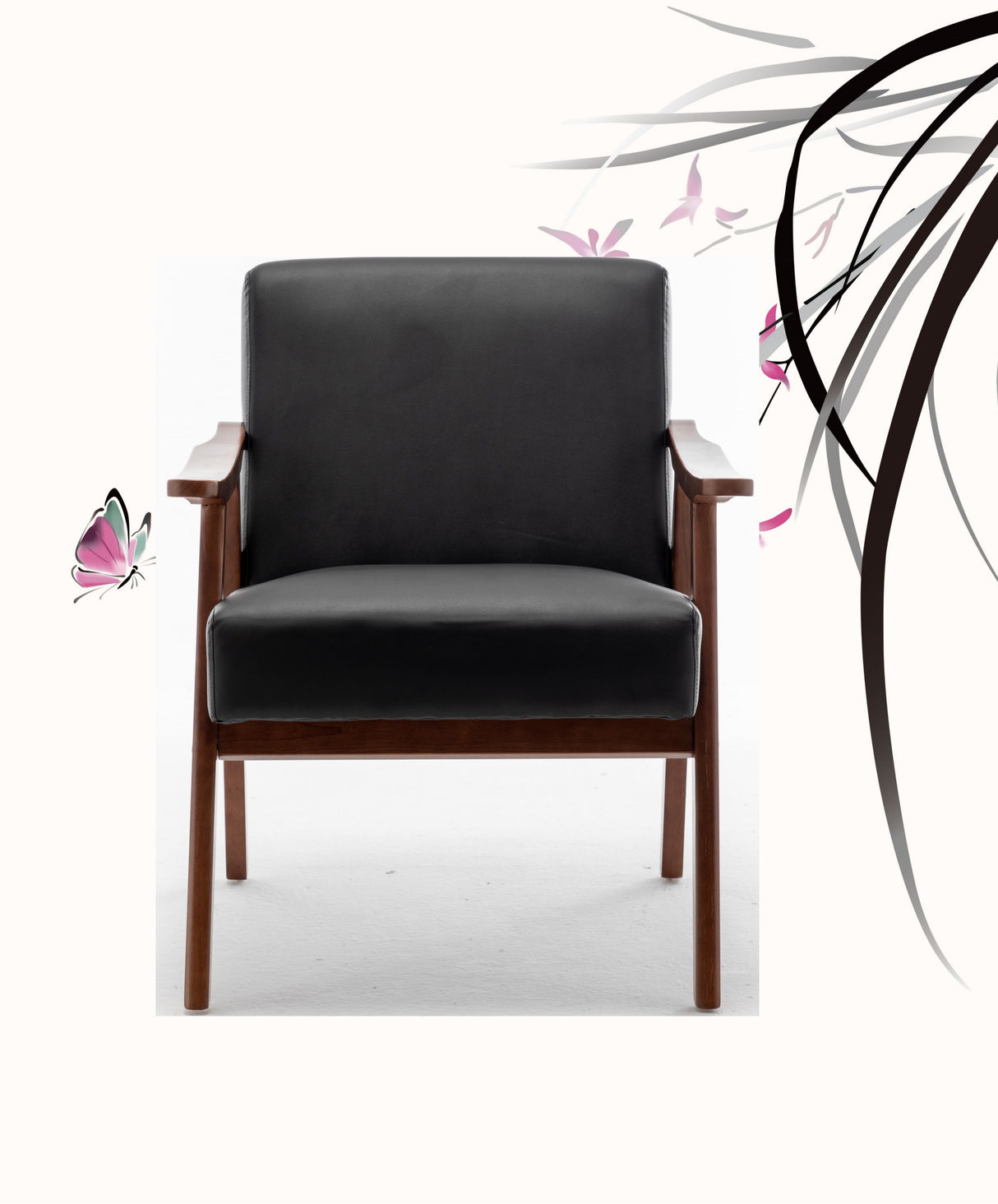 Accent Chair, Classic Mid Century Modern For Extra Seating