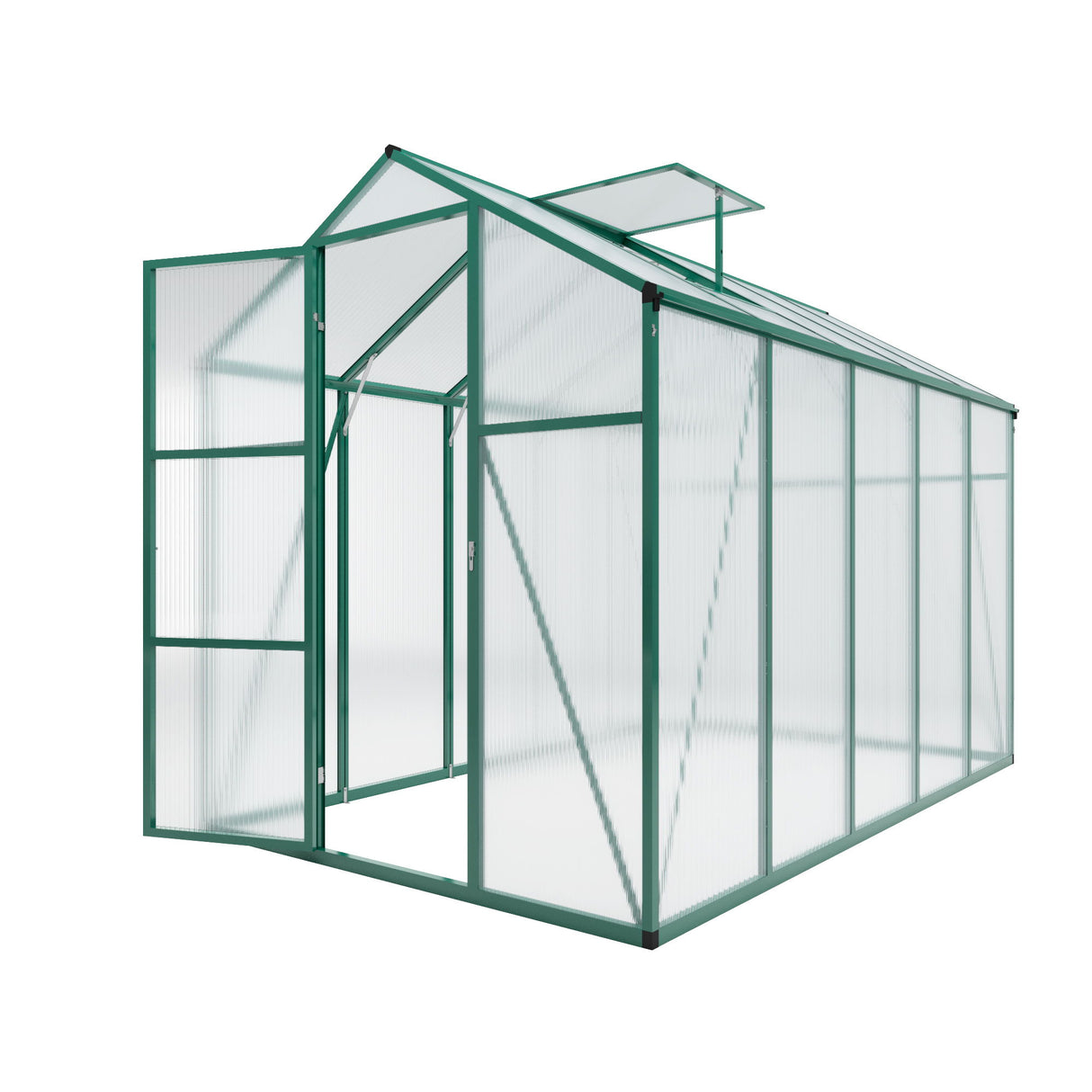 Polycarbonate Walk-In Greenhouse, Raised Base For Outdoor In All Season