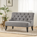 Nicole - French Style Upholstered Loveseat With Tufted Backrest