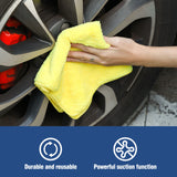 Multifunctional Microfiber Towel For Car Cleaning, Kitchen & Glass Scrubbing - Yellow