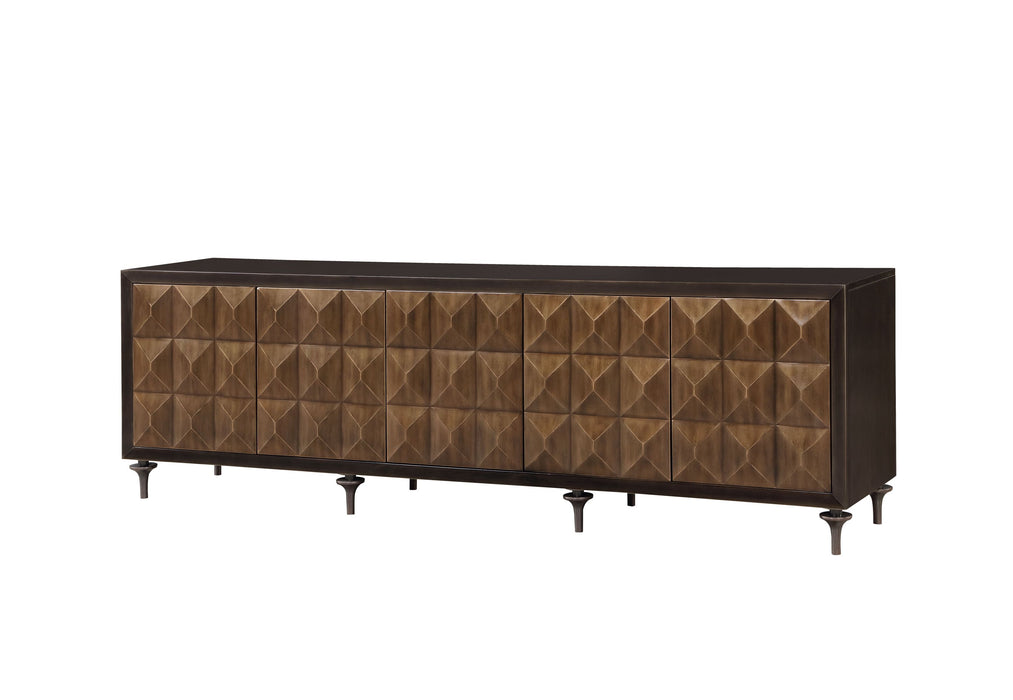 ACME Diya Console Cabinet, Forged Bronze & Espresso Finish AC02503