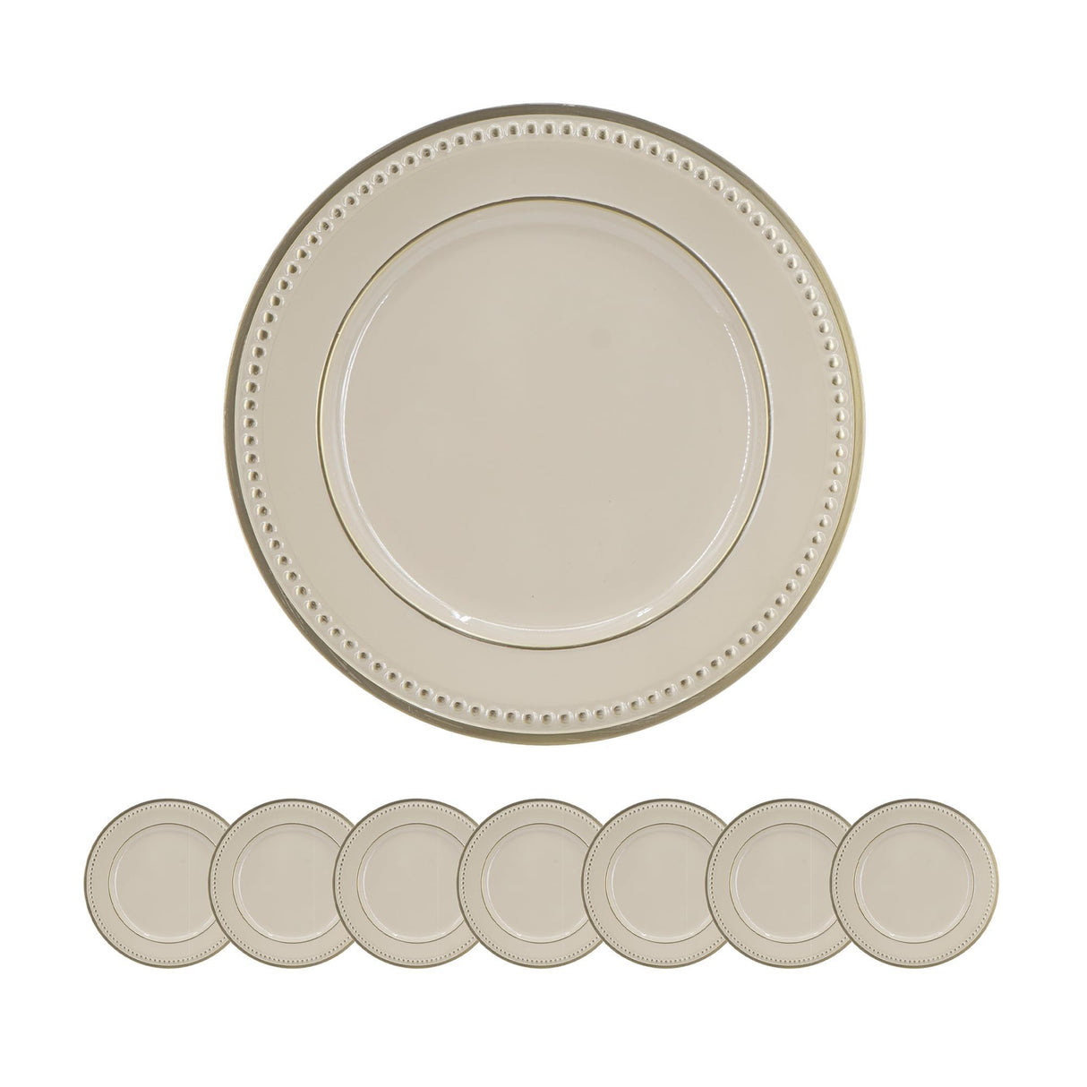 Plastic Charger Plate (Set of 8) - Cream