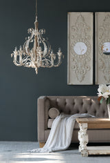 Large Wooden Wall Art Panels With Distressed Round Mirror Accents (Set of 2) - White