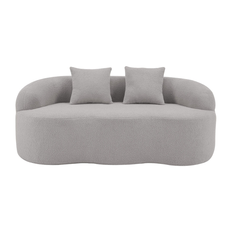 Curved Loveseat Sofa With Round Armrest