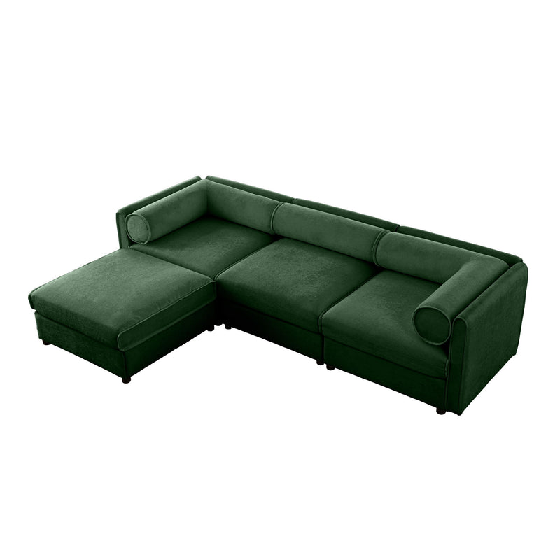 Contemporary Elegant Sofa With Storage And Ottoman