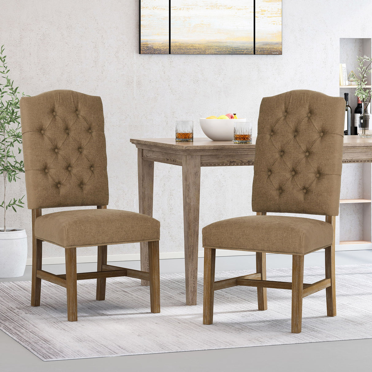 Elegant Dining Chair With Button Tufted Design