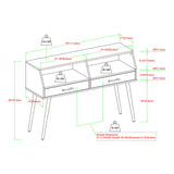 Contemporary 2 Drawer Angled Entry Table - Slate Gray
