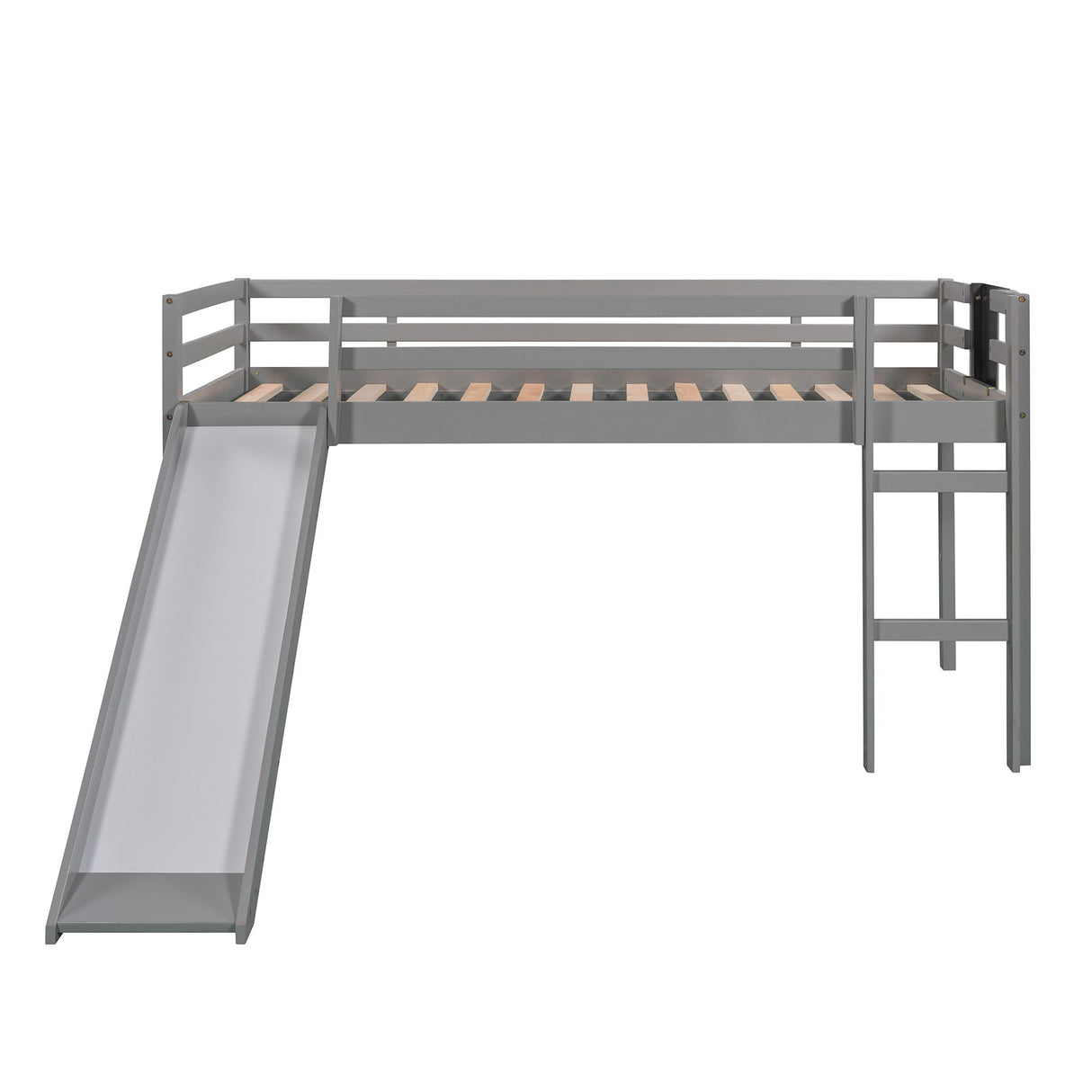 Loft Bed With Slide, Stair And Chalkboard