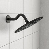 8" Shower Arm With Flange, Adjustable Angles - Matte Black