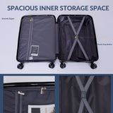 Hardshell Suitcase Spinner Wheels Lightweight Durable Suitcase With Tsa Lock, 3 Piece Set
