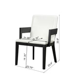 Modern Glossy Dining Chairs (Set of 2), Elegant Upholstery And Ergonomic Design - Black White