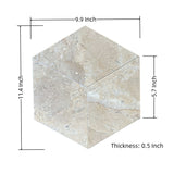 Hexagon Natural Marble Polished Tile For Wall And Floor (Set of 12)