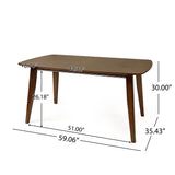 7 Piece Mid - Century Dining Set With Upholstered Dining Chairs, Dining Table