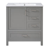 Modern Bathroom Vanity With Ceramic Sink, Solid Frame And Storage Solutions