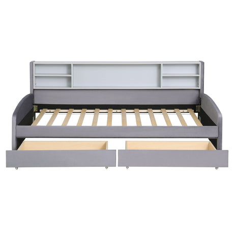 Luxurious Upholstered Platform Bed With Storage Drawers