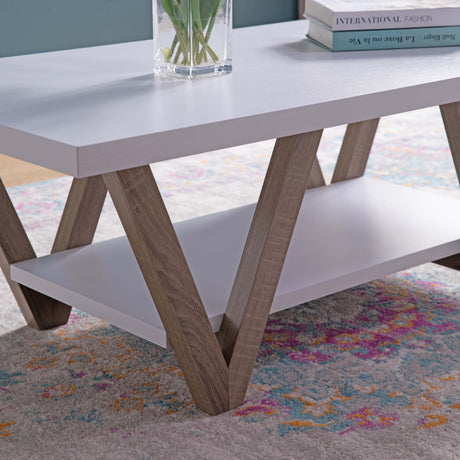 Set Of Tables, Home, Livingroom End Table & Coffee Table With Bottom Shelve