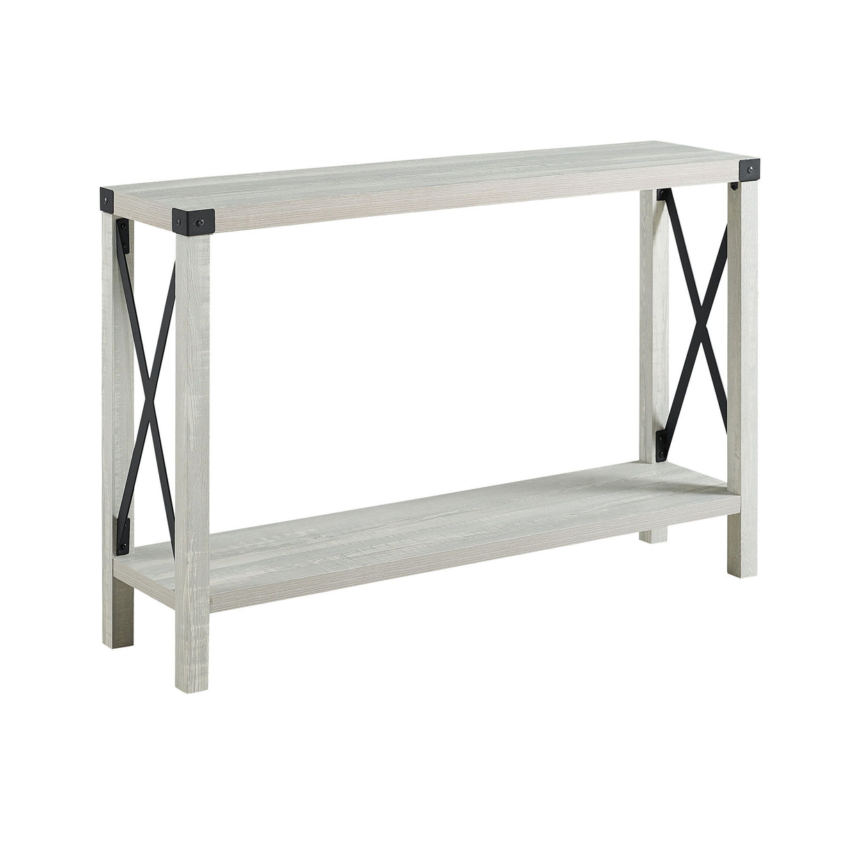 Farmhouse Metal X Table With Lower Shelf