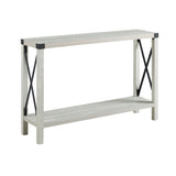 Farmhouse Metal X Table With Lower Shelf