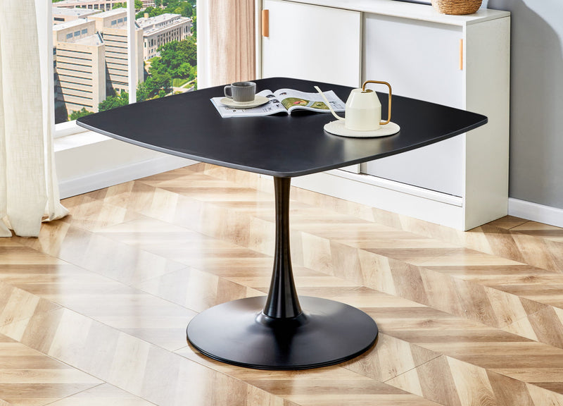 Table Mid-Century Dining Table For 4-6 People With Round Table Top, Pedestal Dining Table, End Table Leisure Coffee Table