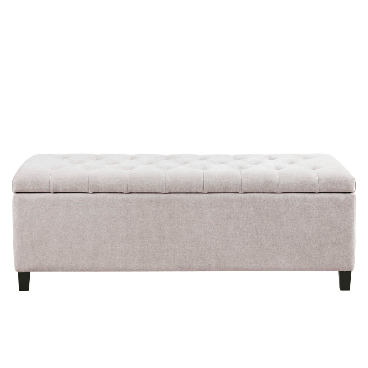 Elegant Design Tufted Top, Soft Close Storage Bench, Upholstered Fabric Solid