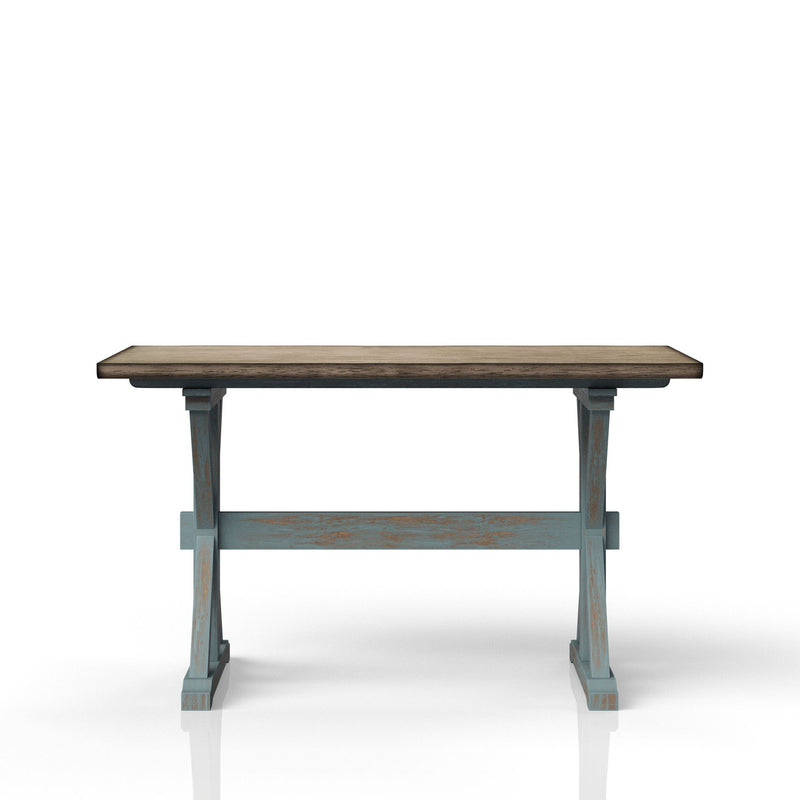 X Based Counter Height Dining Table - Aqua Blue