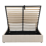 Elegant Upholstered Platform Bed With Hydraulic Storage System