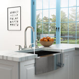 Kitchen Sink Faucet With 2 Handles And Pull Out Side Sprayer, 4 Hole Installation