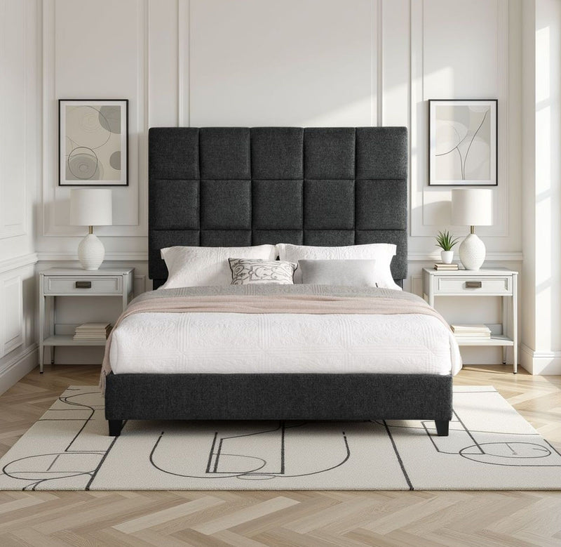 Squares Upholstered Platform Bed