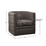 Capstone - Swivel Barrel Chair With Nailhead Accents And Button Tufting