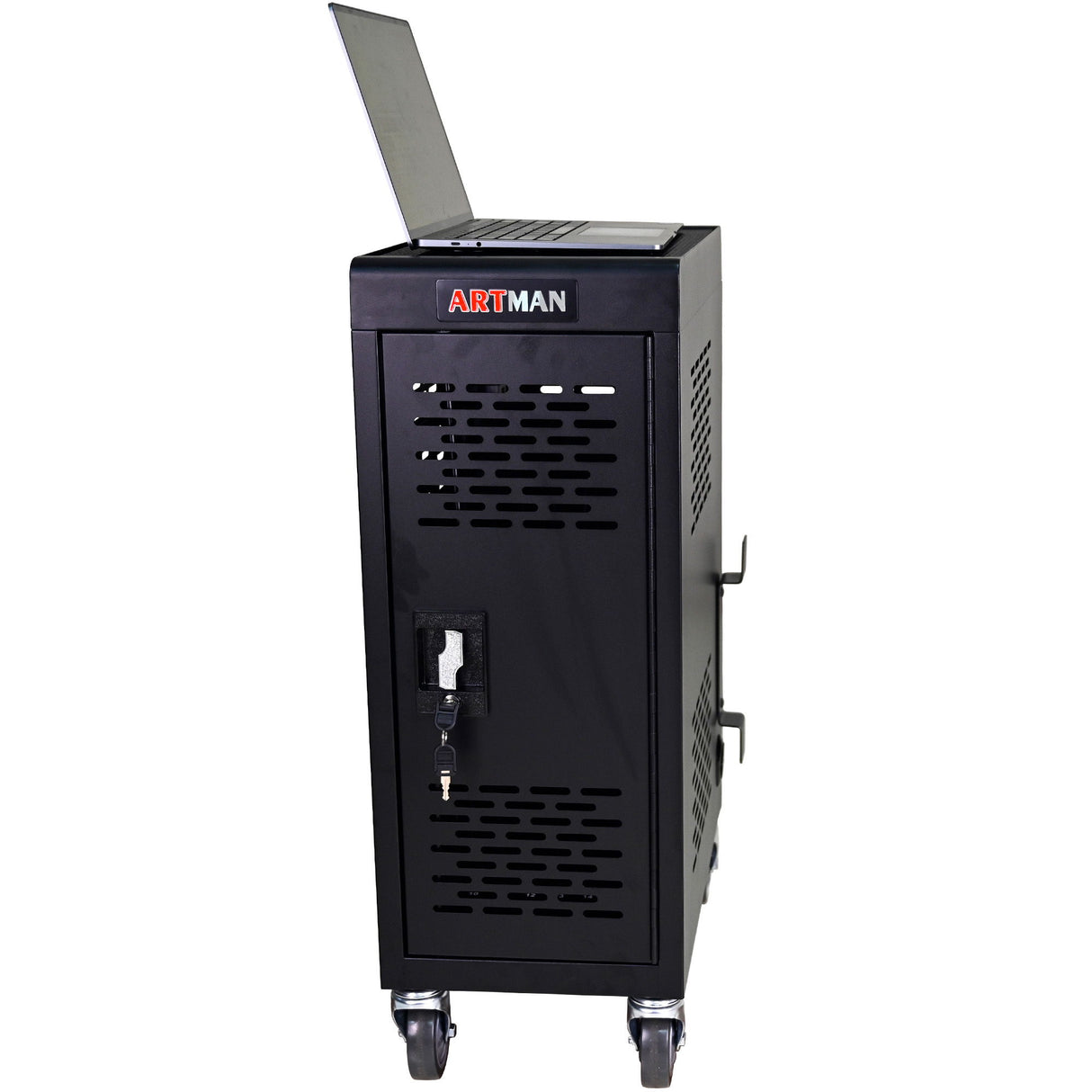 16 Bay Mobile School Charging Cart Station For Chromebook, Tablet And Laptop Computer With Power Strip Included