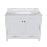 43" Bathroom Vanity, Multi Functional Cabinet - White