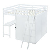 Loft Bed With Wardrobe And Desk And Shelves