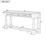Console Table Long Console Table With Drawers And Shelf For Entryway, Hallway, Living Room