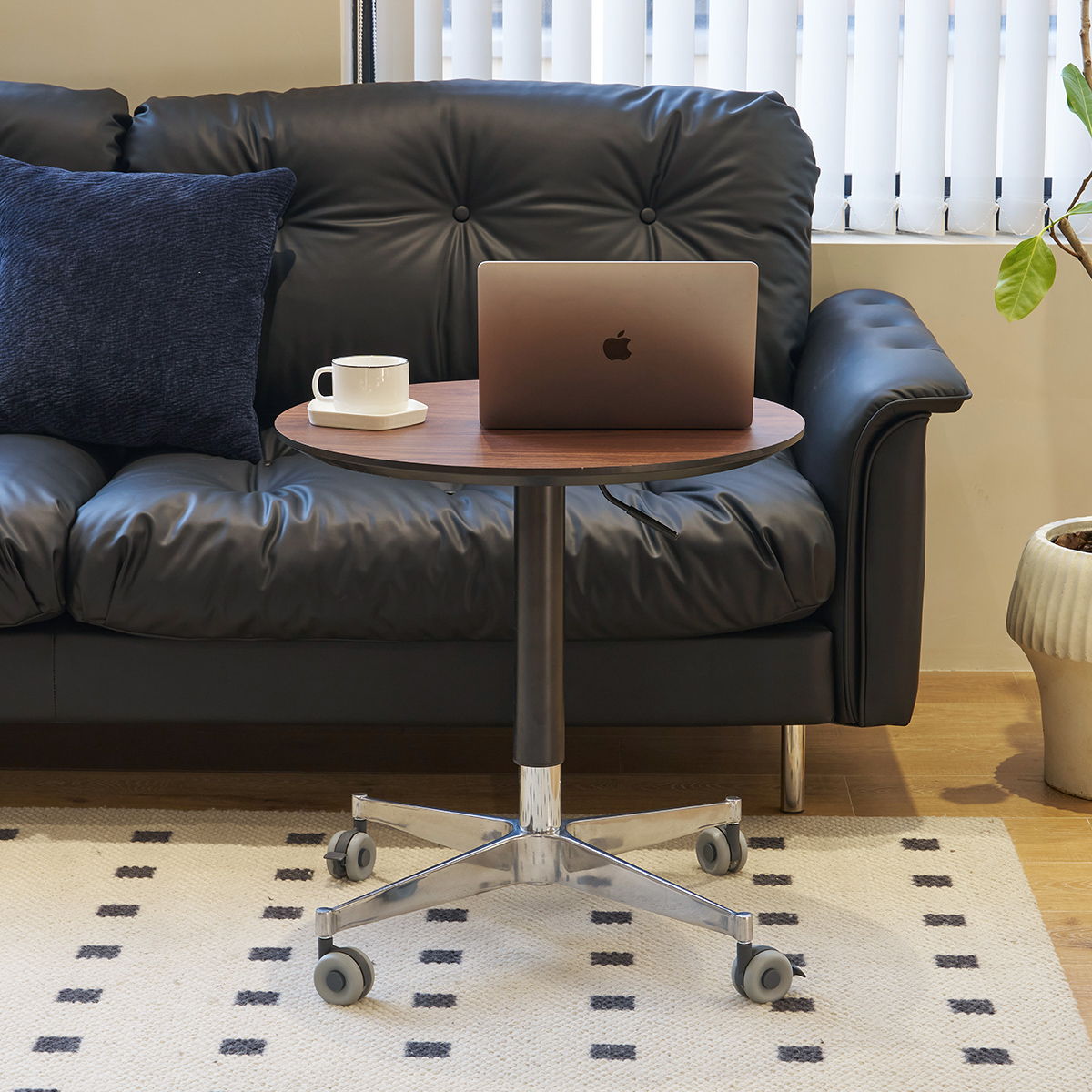 Movable, Adjustable, 360 Swivel Table With Star Base