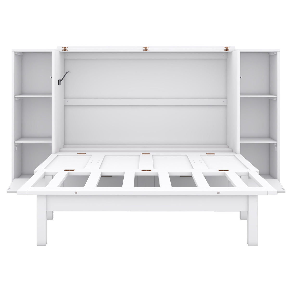 Murphy Bed With Shelves, Drawers And USB Ports