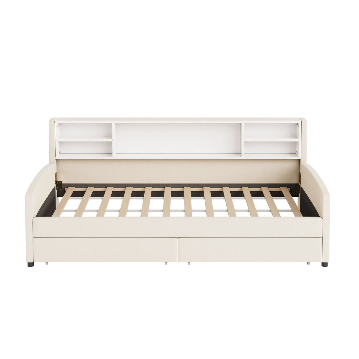 Luxurious Upholstered Platform Bed With Storage Drawers