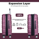 3 Piece Luggage Sets Lightweight & Durable Expandable Suitcase With Two Hooks