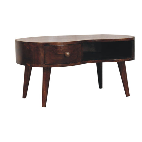 Wave Coffee Table With 1 Drawer