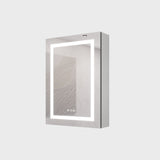 20 X 28" Bathroom Medicine Cabinet With Mirror Wall Mounted LED Bathroom Mirror Cabinet With Lights, Anti-Fog, Waterproof, Dimmable, 3000K~6000K, Single Door, Touch Swich, Storage Shelves - Silver