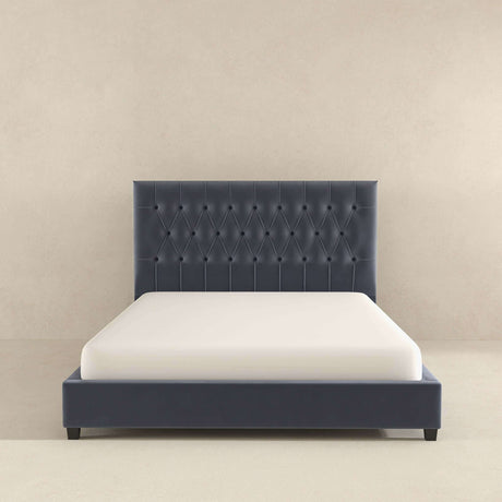Donald - Queen Mid Century Modern Platform Bed - Gray