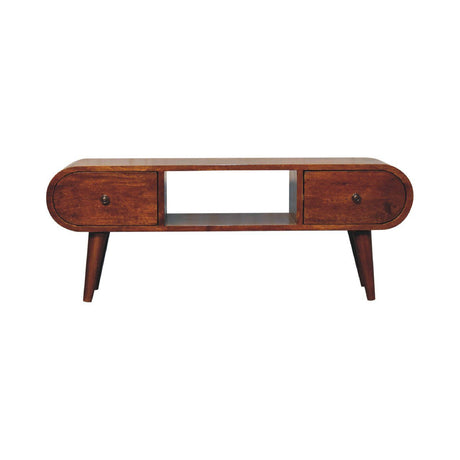 Solid Wood Circular TV Unit