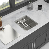 Modern Undermount Bar Sink With Folding Faucet