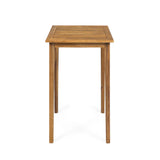 Outdoor Minimalist Acacia Wood Square Bar Table