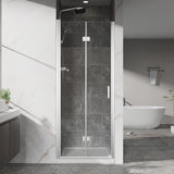 Bifold Frameless Shower Door With Tempered Clear Glass