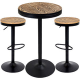 Dakota - 3 Piece Industrial Farmhouse Dining Set - Black