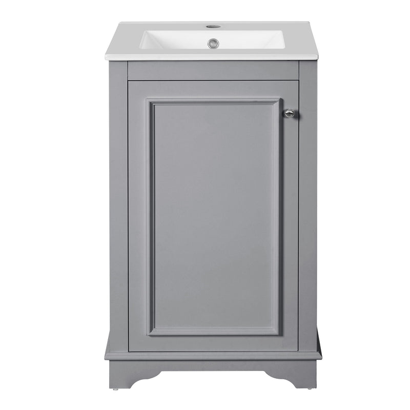 Bathroom Vanity With Sink, Freestanding Single Cabinet Set, Soft Close Door, Adjustable Shelf