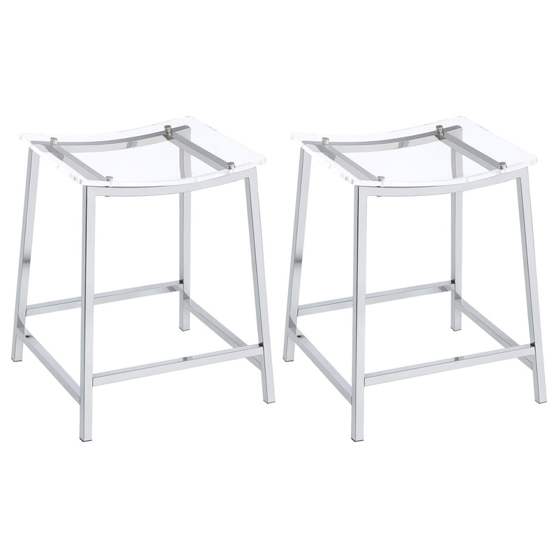 Staten - Backless Counter Stool (Set of 2) - Chrome