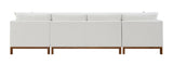 Valiant - Chenille Sectional Sofa With 4 Pillows - Ivory