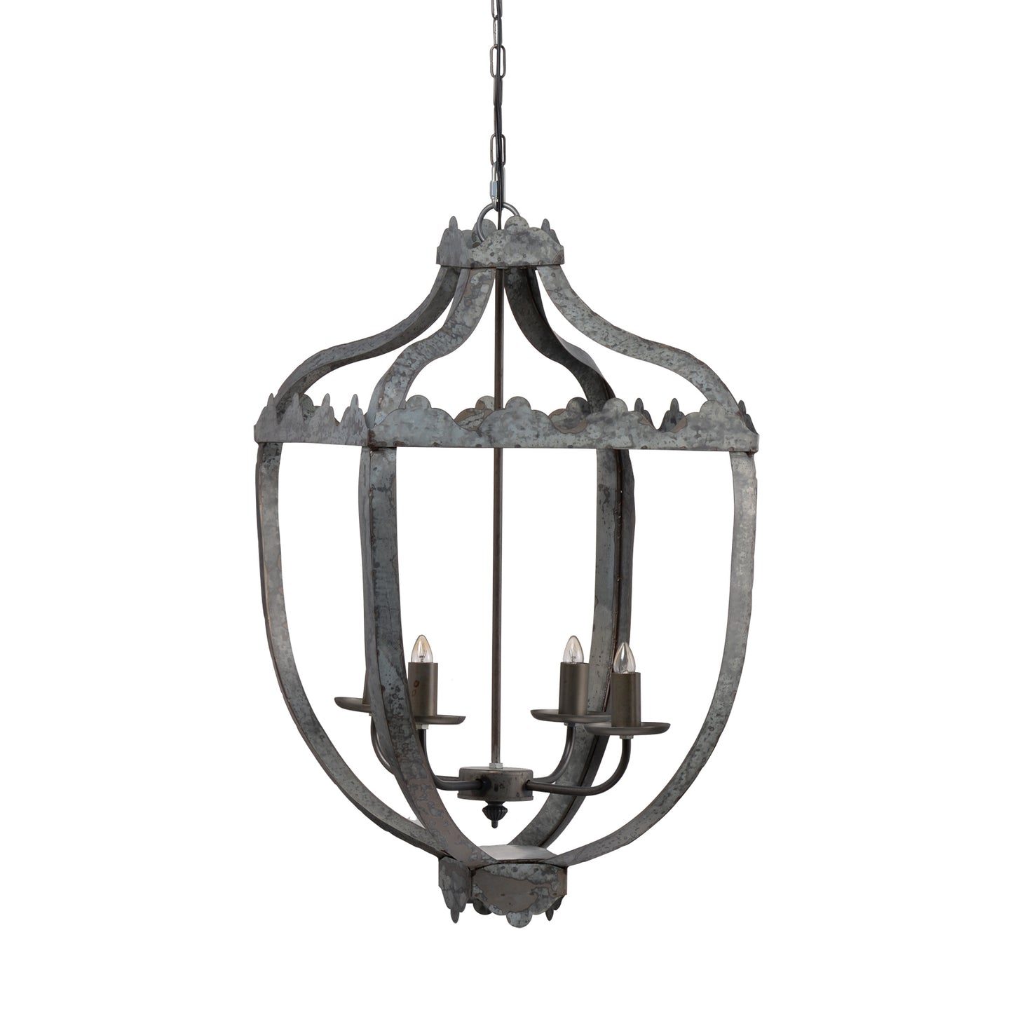 4 - Light Metal Chandelier, Hanging Light Fixture with Adjustable Chain for Kitchen Dining Room Foyer Entryway, Bulb Not Included