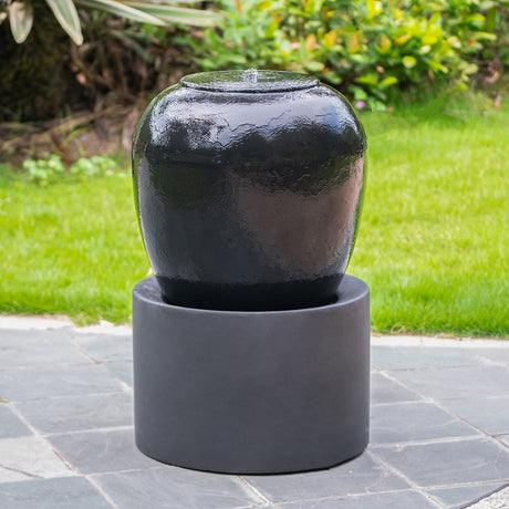 Heavy Outdoor Cement Fountain Antique, Cute Unique Urn Design Water Feature For Home Garden